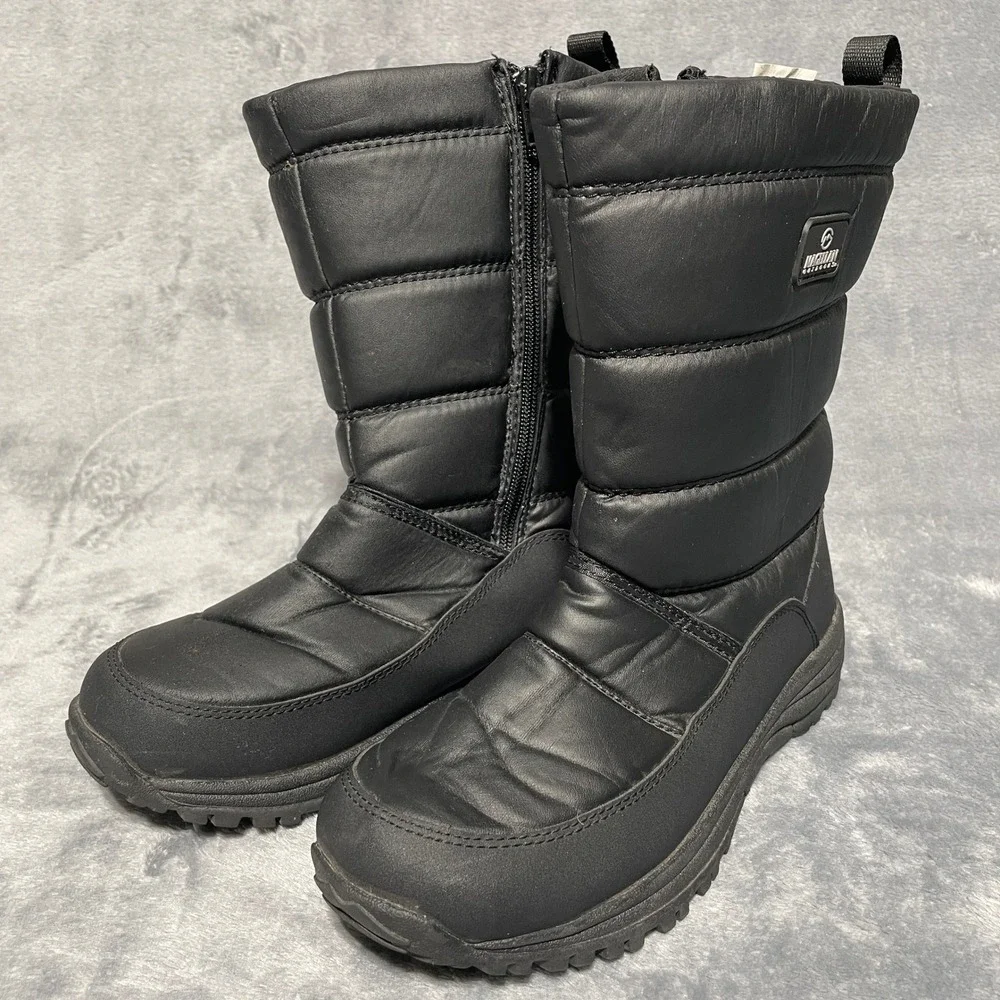Like New Magellan Outdoors Womens 8 Black Puffer Snow Boots Insulated Winter